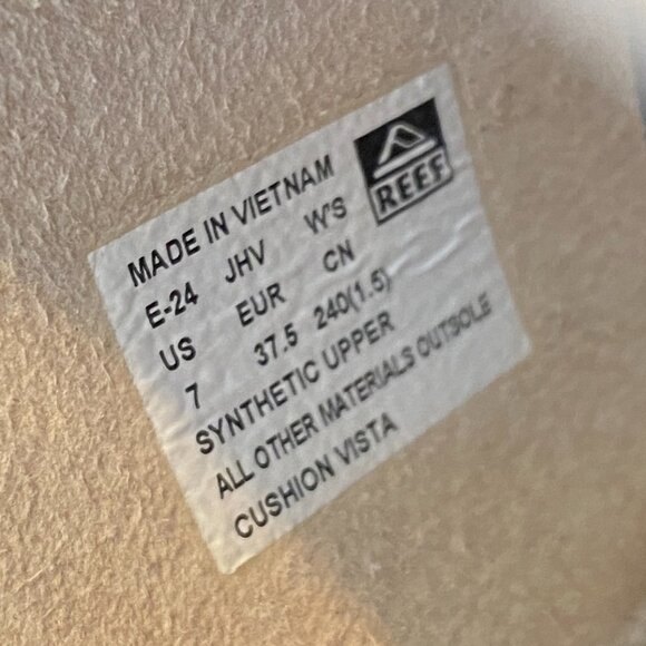 Reef Cushion Vista Minimalist 2 Strap Sandal Slide Sz 7 Vintage/Cream #286L - Picture 11 of 11